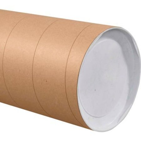 BOX PACKAGING Global Industrial„¢ Jumbo Mailing Tubes With Caps, 10" Dia. x 36"L, 0.125" Thick, Kraft, 8/Pk P1036KHD